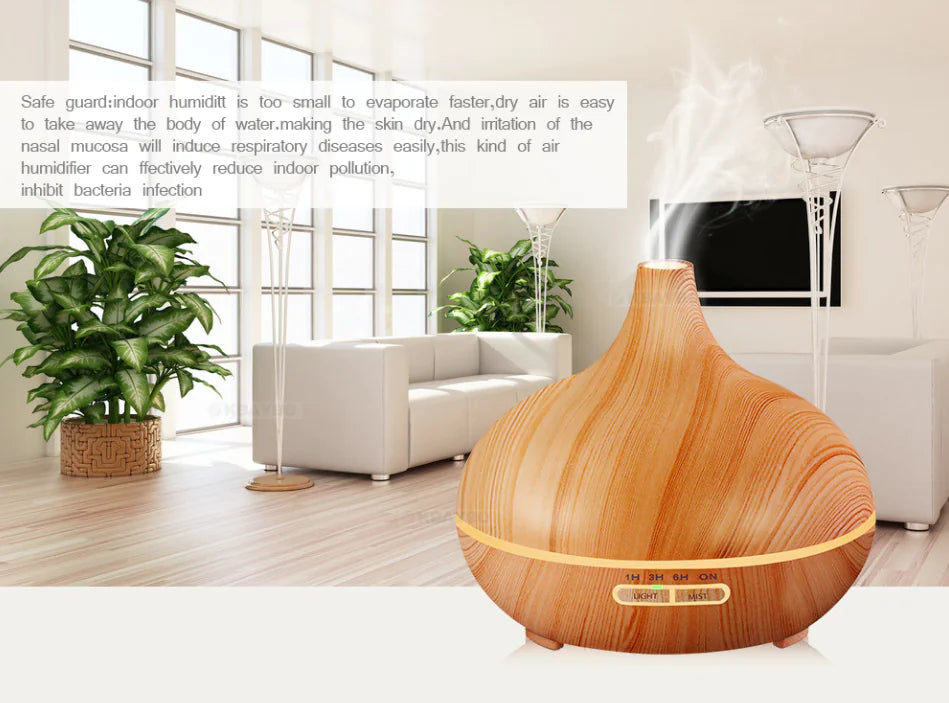 Wood Grain Aroma Diffuser with Remote