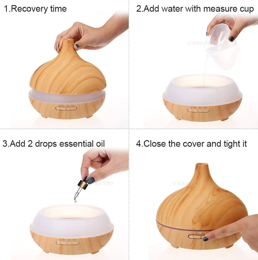 Wood Grain Aroma Diffuser with Remote